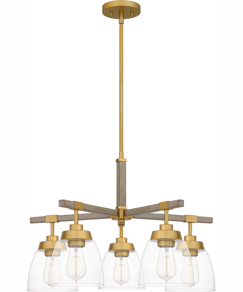 Burkett 5-light Chandelier Light Gold