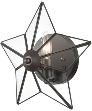 Moravian Star 1-Light Wall Sconce Oil Rubbed Bronze/Clear Glass - Large