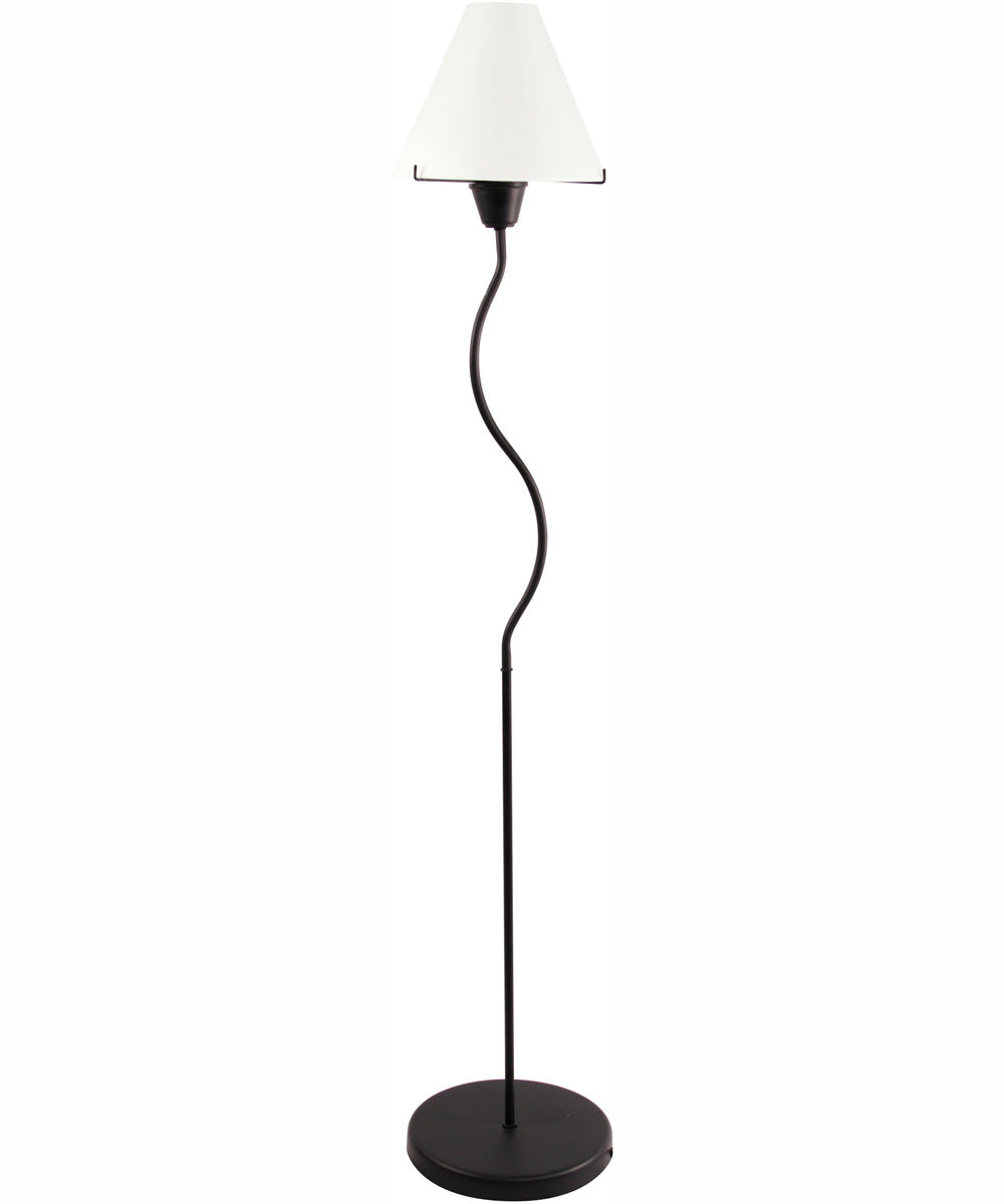 Class Glass 1-Light Floor Lamp W. Glass Shade Black/Frost