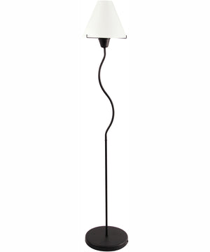 Class Glass 1-Light Floor Lamp W. Glass Shade Black/Frost