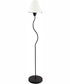 Class Glass 1-Light Floor Lamp W. Glass Shade Black/Frost