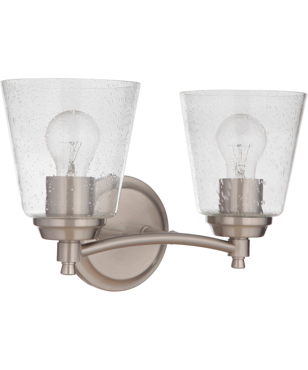 Tyler 2-Light Bath Vanity Light Brushed Polished Nickel