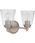 Tyler 2-Light Bath Vanity Light Brushed Polished Nickel