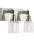 Rushton 2-Light Clear Glass Farmhouse Bath Vanity Light Brushed Nickel