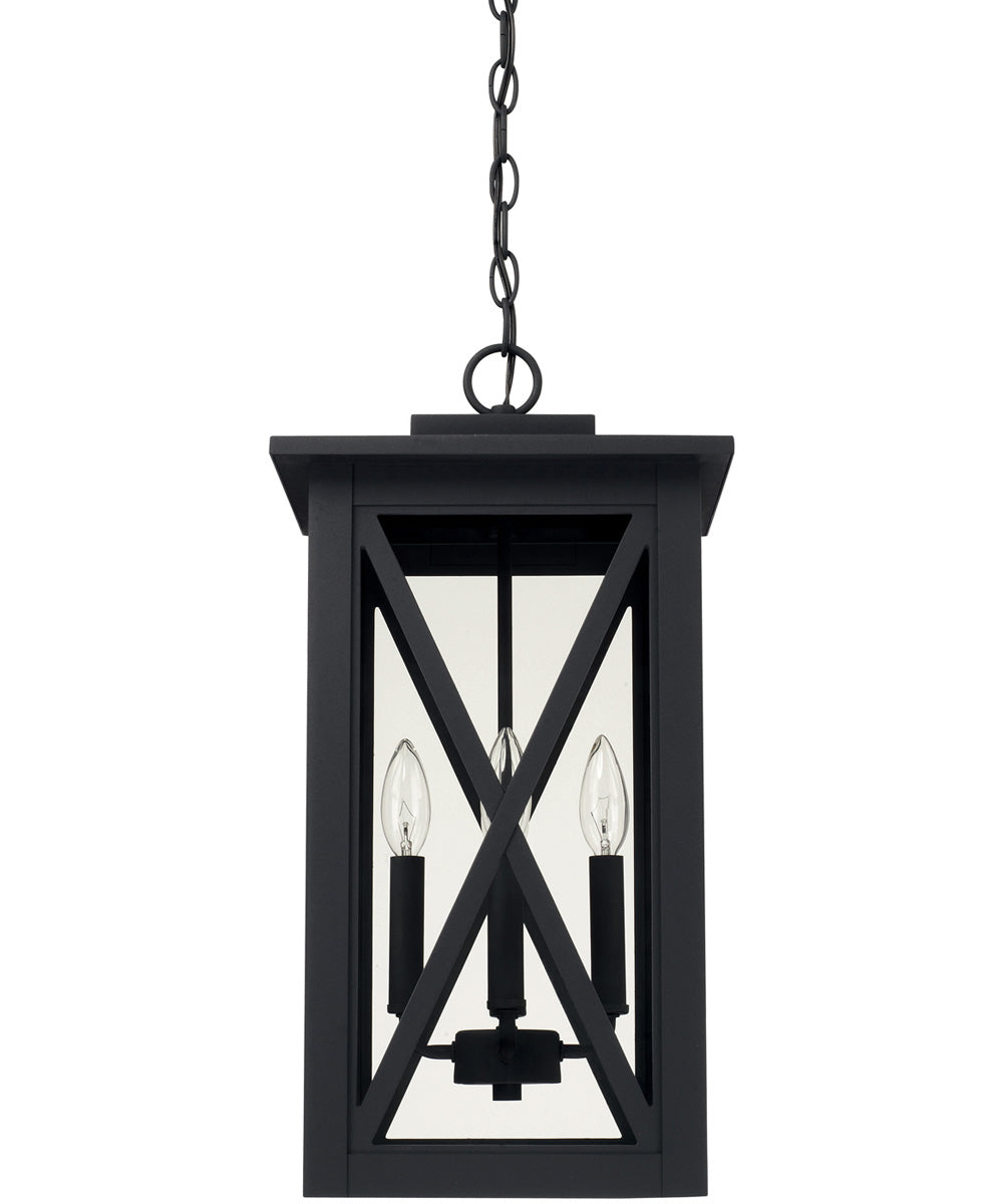 Avondale 4-Light Outdoor Hanging Rain or Shine - Black with Clear Glass