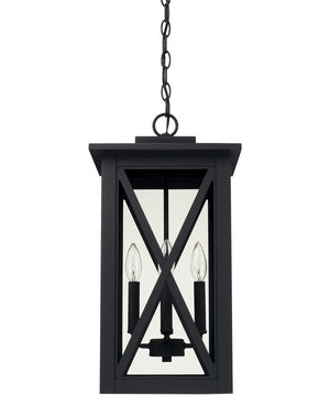 Avondale 4-Light Outdoor Hanging In Black With Clear Glass