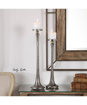 Aliso Cast Iron Candleholders Set of 2