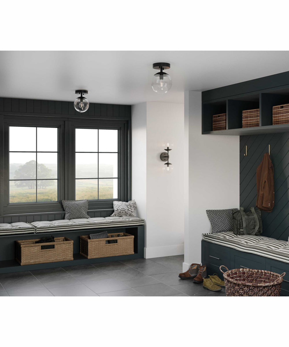 Atwell 2-Light Mid-Century Modern Wall Sconce Matte Black