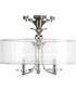Marche' 3-Light Semi-Flush Convertible Polished Nickel