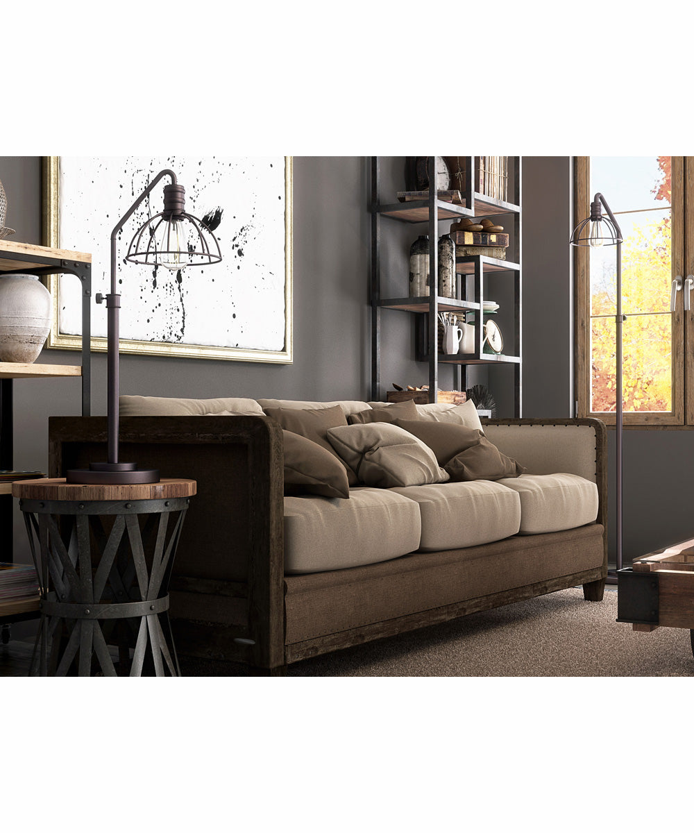 Gaius 1-Light Metal Table Lamp Burnished Bronze