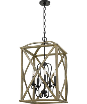 Woodhaven 5-light Pendant Distressed Weathered Oak