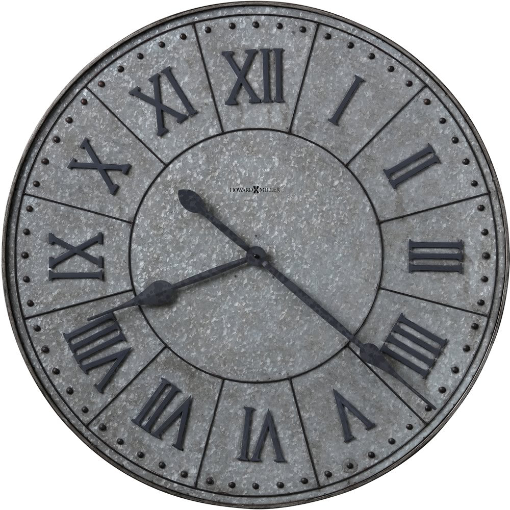 32"H Manzine Wall Clock Galvanized Steel