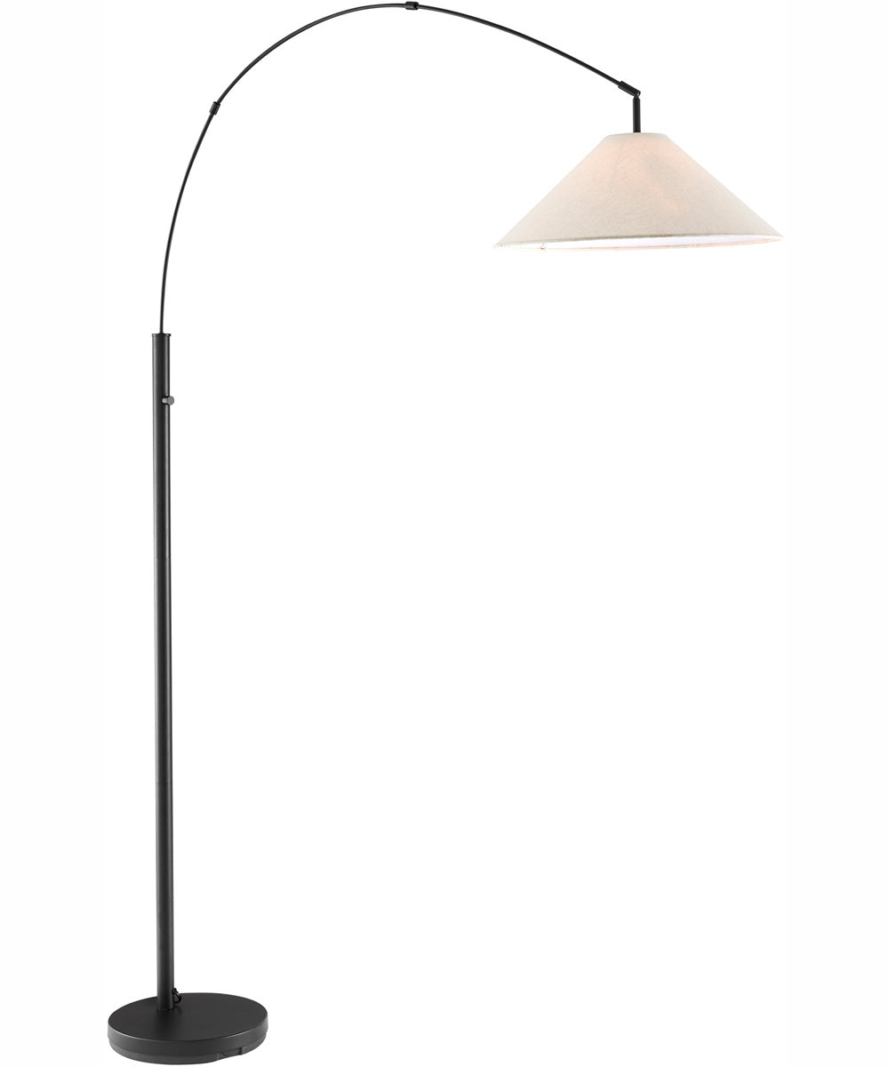 Hadas 1-Light Arch Lamp Black/Fabric Shade
