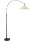 Hadas 1-Light Arch Lamp Black/Fabric Shade