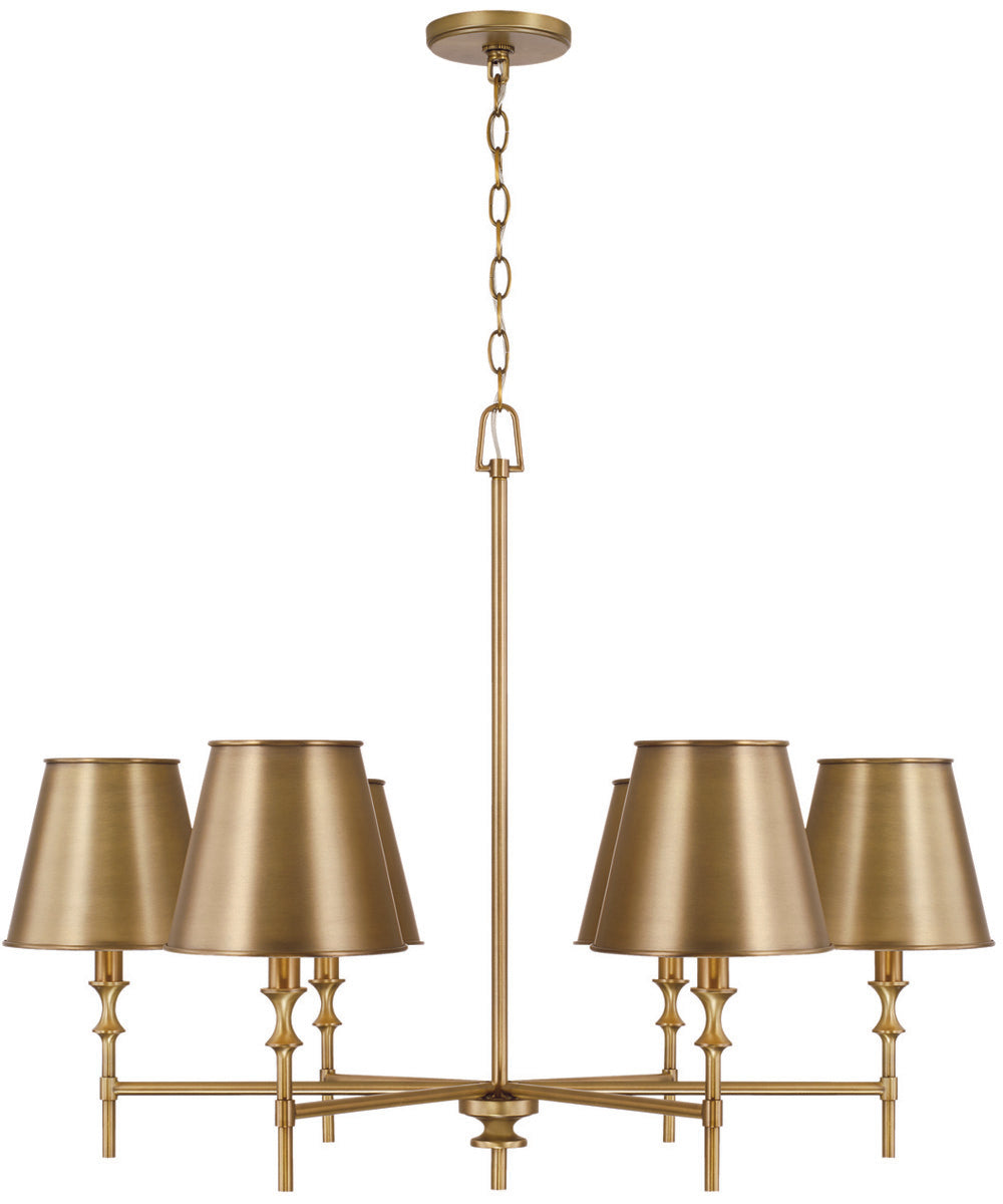 Whitney 6-Light Chandelier Aged Brass