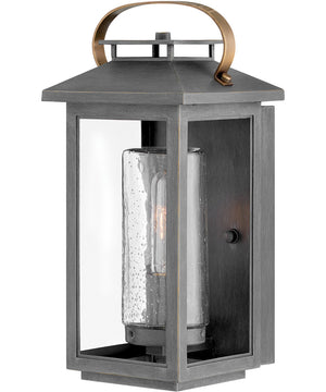 Atwater Coastal Elements  1-Light Small Outdoor Wall Mount Lantern in Ash Bronze