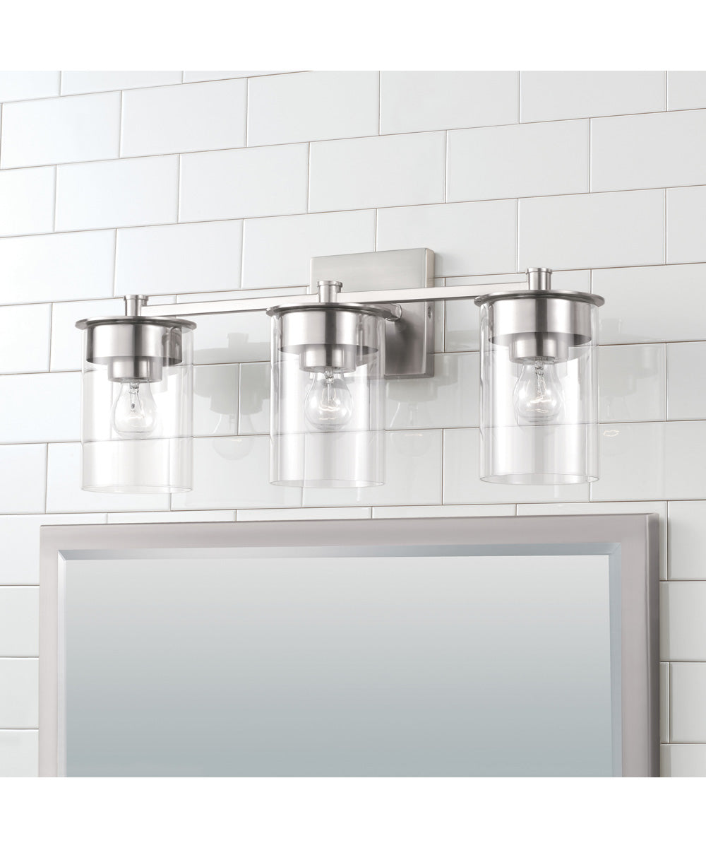 Mason 3-Light Vanity Brushed Nickel