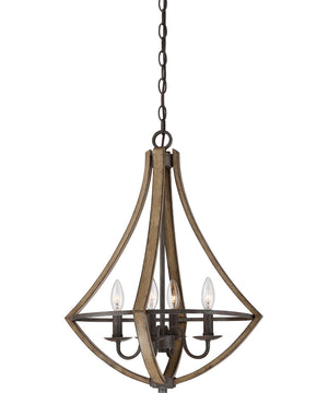 Shire 4-light Chandelier Rustic Black