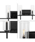 Elara 4-Light New Traditional Clear Glass Bath Vanity Light Matte Black