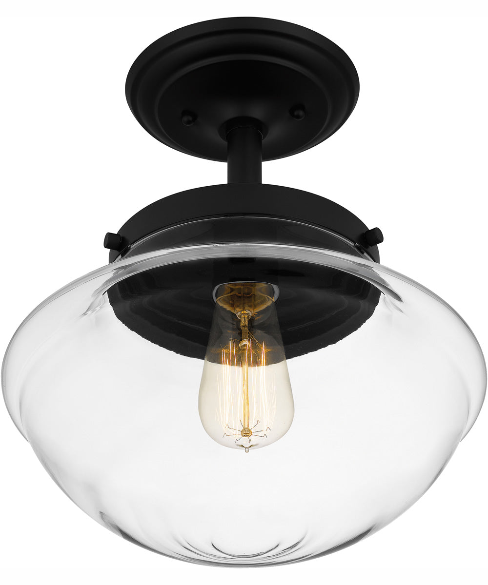 Quoizel Semi-Flush Mount Small 1-light Semi Flush Mount Matte Black