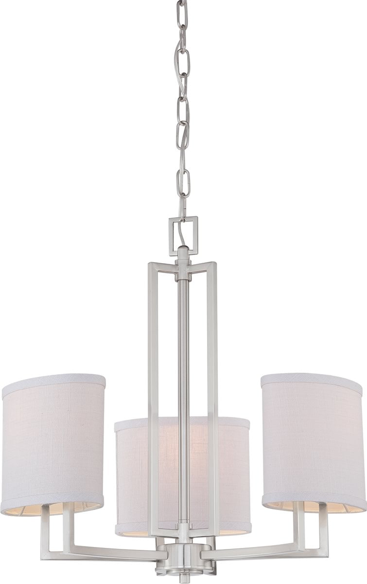 21"W Gemini 3-Light Chandelier Brushed Nickel