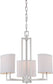 21"W Gemini 3-Light Chandelier Brushed Nickel