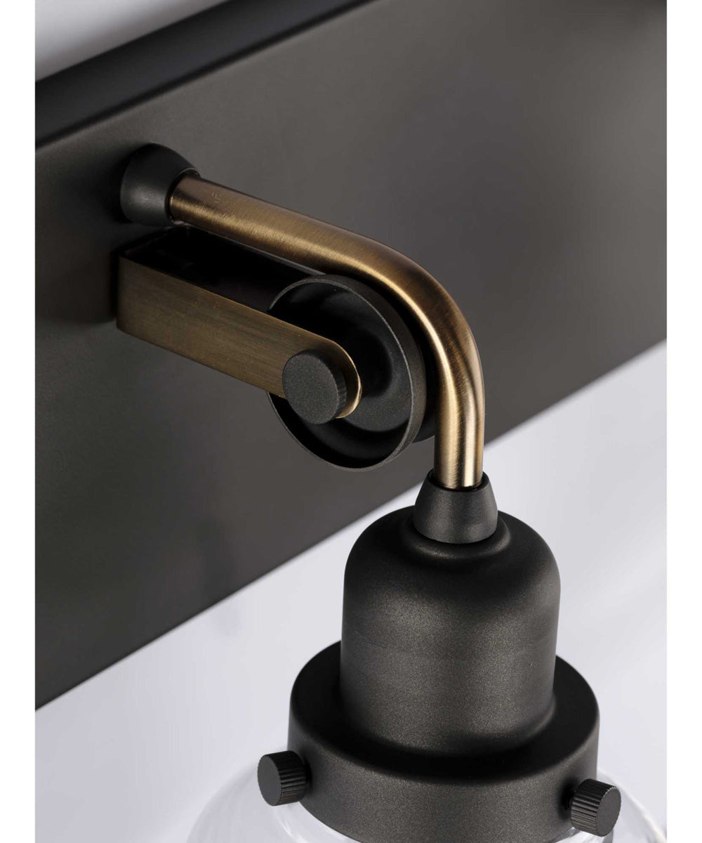 Rushton 4-Light Clear Glass Farmhouse Bath Vanity Light Graphite