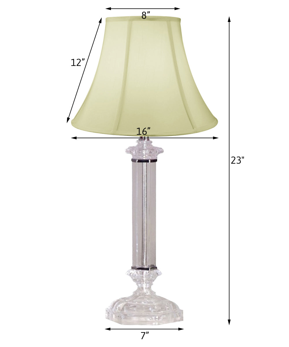 23"H Battersby Table Lamp Satin Nickel by Laura Ashley with Egg Shell Shantung Bell Shade