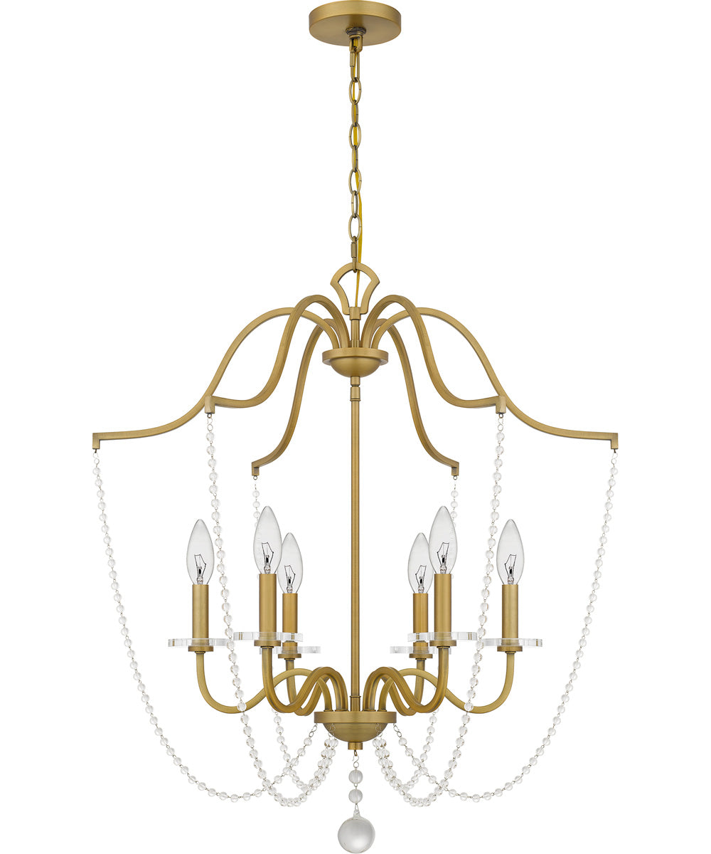 Sunday 6-light Chandelier Aged Brass