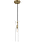 5"W Spyglass 1-Light Pendant Vintage Brass
