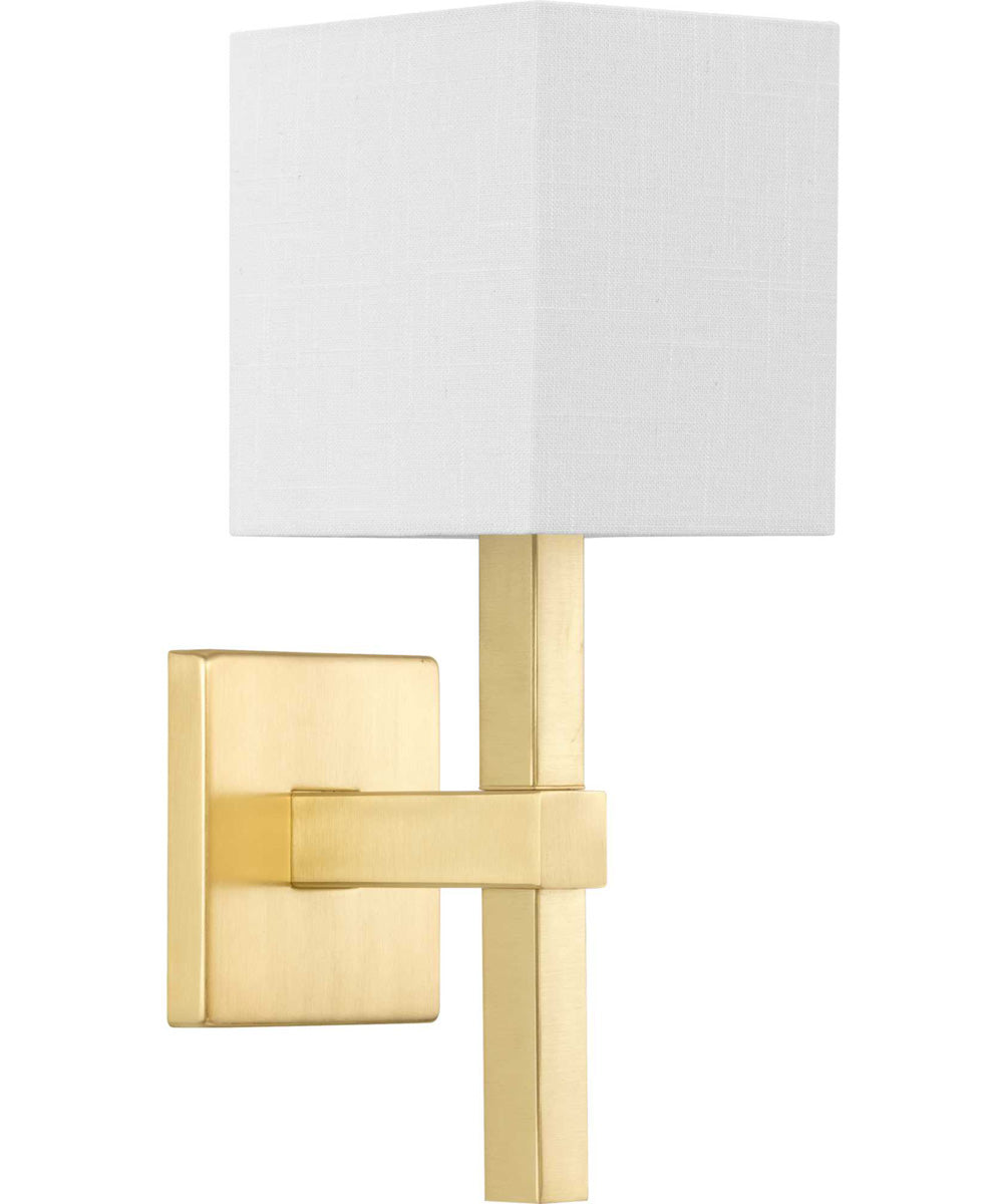 Metro 1-Light New Traditional Summer Linen Wall Light Satin Brass