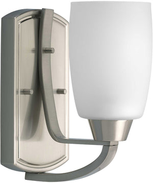 Wisten 1-Light Etched Glass Modern Bath Vanity Light Brushed Nickel