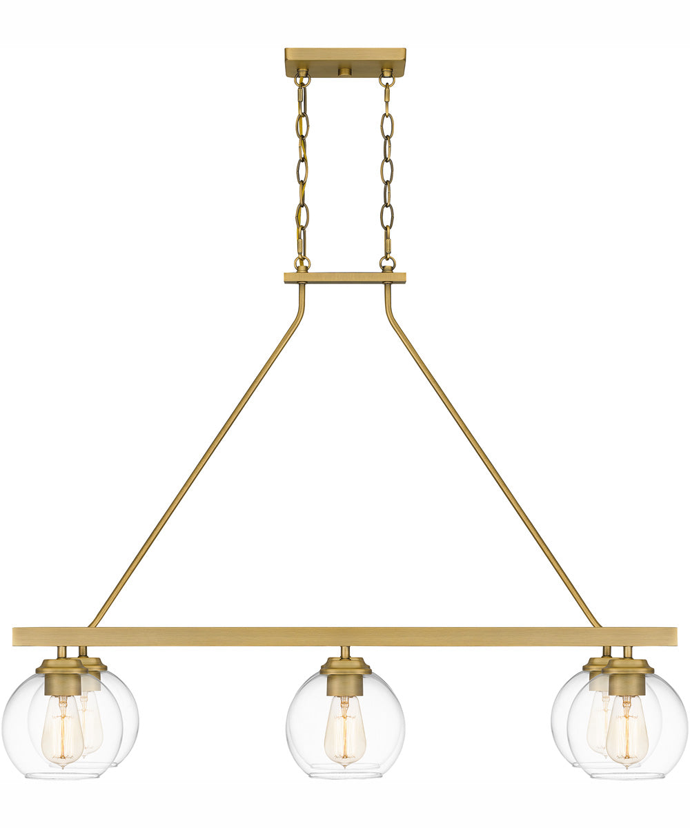 Celadon Medium 6-light Island Light Aged Brass