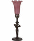 15" High Lavender Tiffany Pond Lily Nouveau Lady Accent Lamp