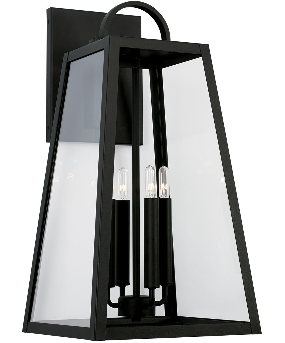 Leighton 4-Light Outdoor Wall-Lantern Rain or Shine - Black