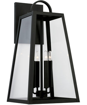 Leighton 4-Light Outdoor Wall-Lantern Rain or Shine - Black