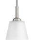 Arden 1-Light Etched Glass Farmhouse Mini-Pendant Light Brushed Nickel