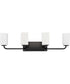 Cowan 4-Light Modern Etched Opal Glass Bath Vanity Light Matte Black