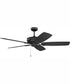 56" Supreme Air Plus Ceiling Fan Flat Black