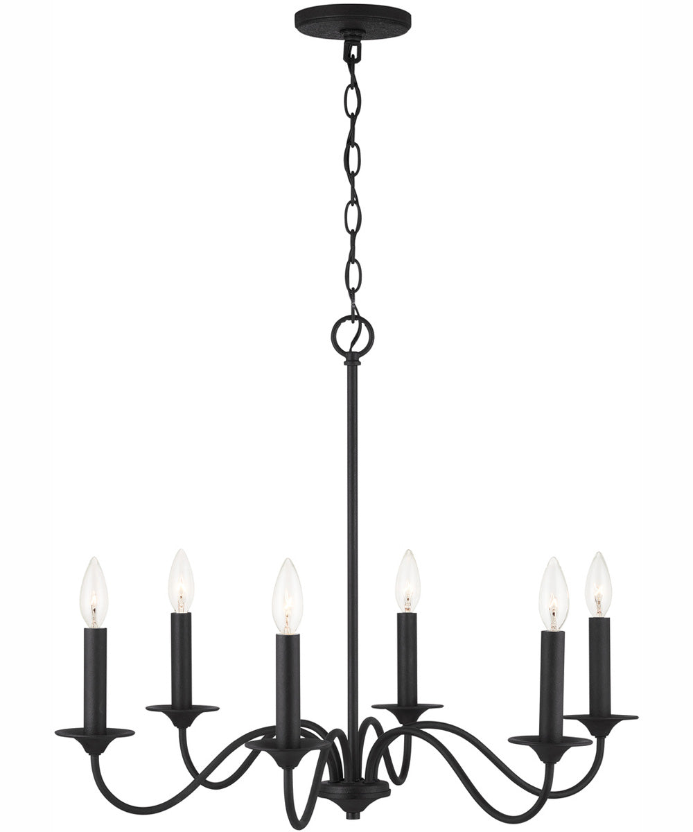 Vincent 6-Light Chandelier Black Iron