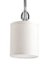 Status 1-Light Off-White textured Shade Coastal Mini-Pendant Light Polished Chrome