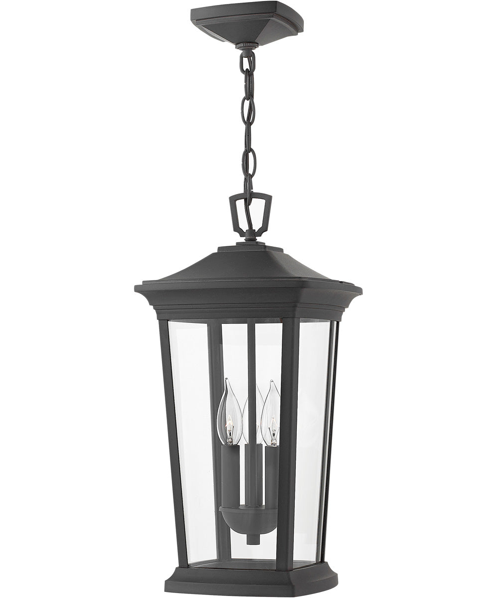Bromley 3-Light LED Large Outdoor Hanging Lantern in Museum Black