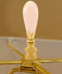 Rose Quartz Tear Drop Lamp Finial with Polished Brass Base 2.25"h