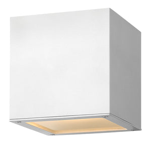 6"H Kube 1-Light Small Outdoor Wall Light in Satin White