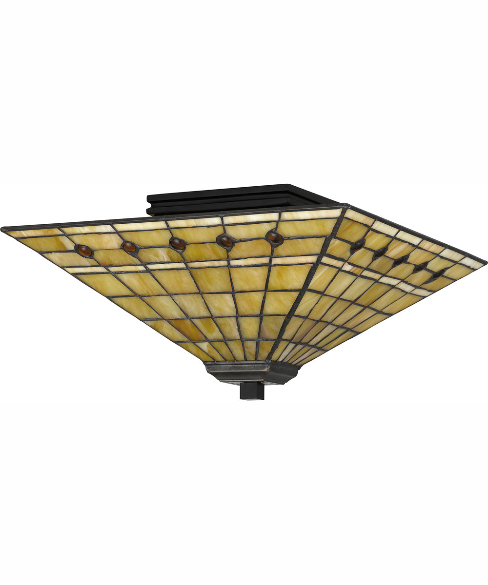 Tiffany Medium 2-light Flush Mount Matte Black