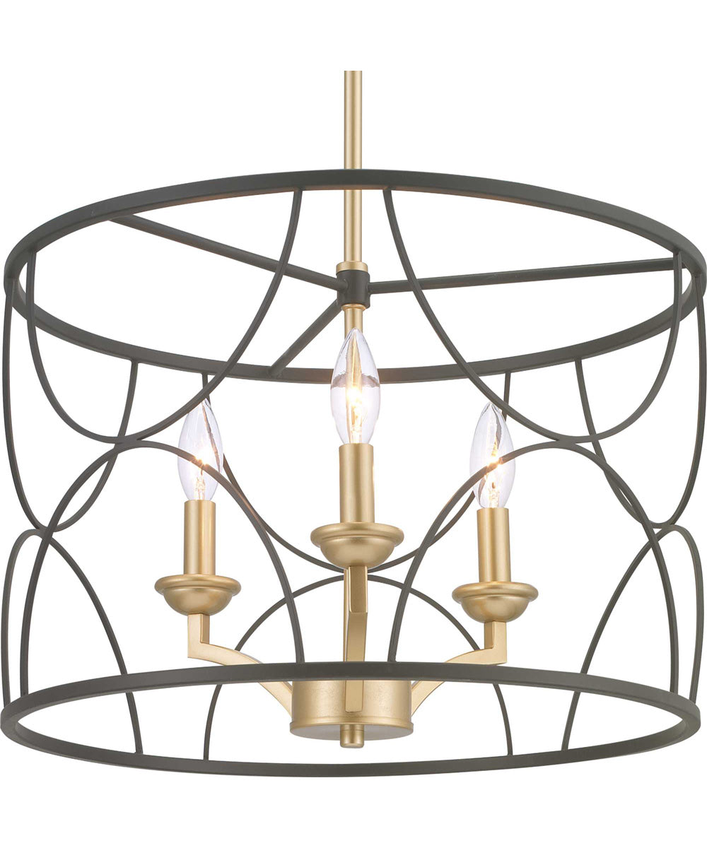 Landree 3-Light Luxe Chandelier Light Matte Black