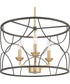 Landree 3-Light Luxe Chandelier Light Matte Black