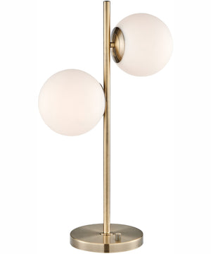 Lencho 2-Light 2-Light Table Lamp Gold/Frost Glass Shade