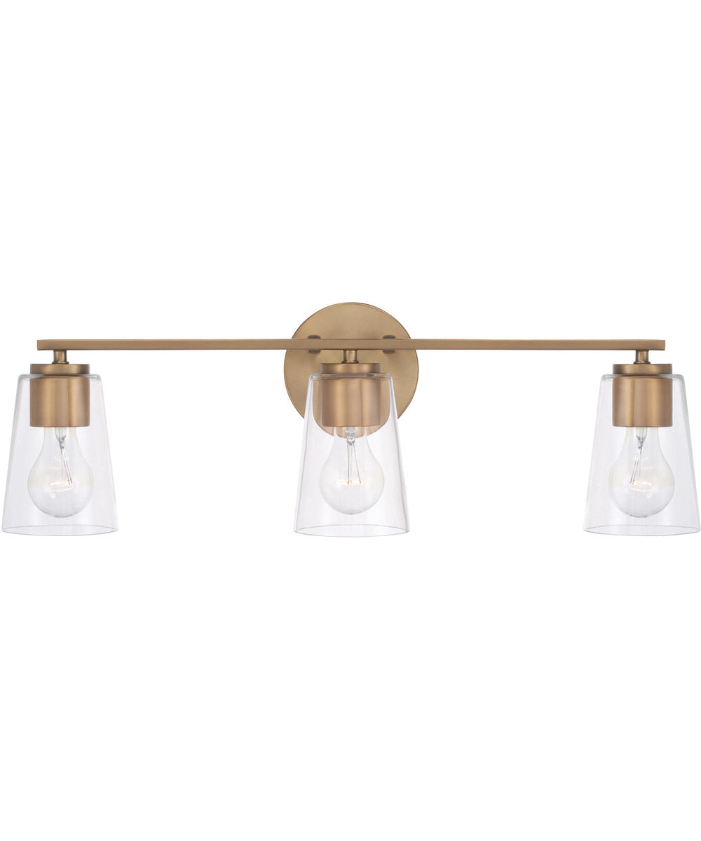 Portman 3-Light Vanity Aged Brass