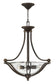 23"W Bolla 3-Light Inverted Pendant in Olde Bronze with Clear Seedy